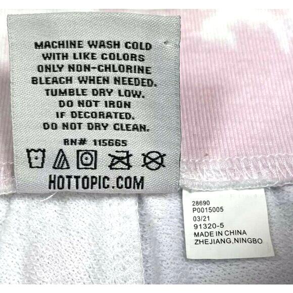 Harry Potter Hot Topic Gryffindor S Pink Blue Tie Dye Fleece Lounge Shorts NWOT - Picture 7 of 7